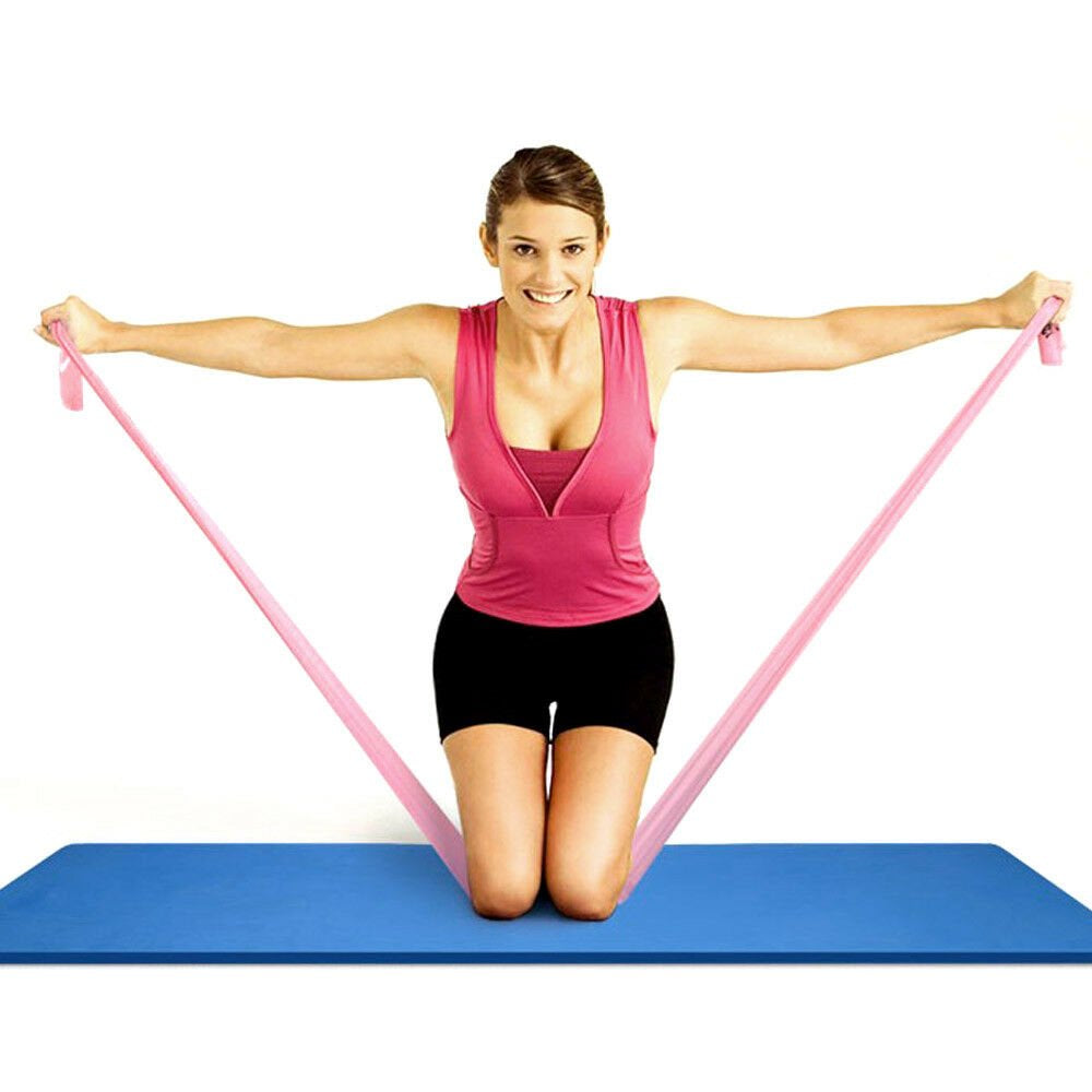 3Pcs 5Ft. Stretch Resistance Bands Exercise Pilates Yoga Gym Workout Band