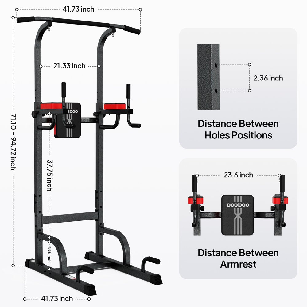 Body Champ Multifunction Power Tower Dip Station Pull up Bar Power Rack for Home Gym Strength Training Workout Equipment Max Weight 480Lbs