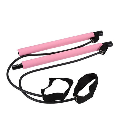 Multifunctional Pilates Bar Combination Fitness Bar Yoga Chest Expansion Tension Rope Back Trainer Elastic Rope Stretching Belt